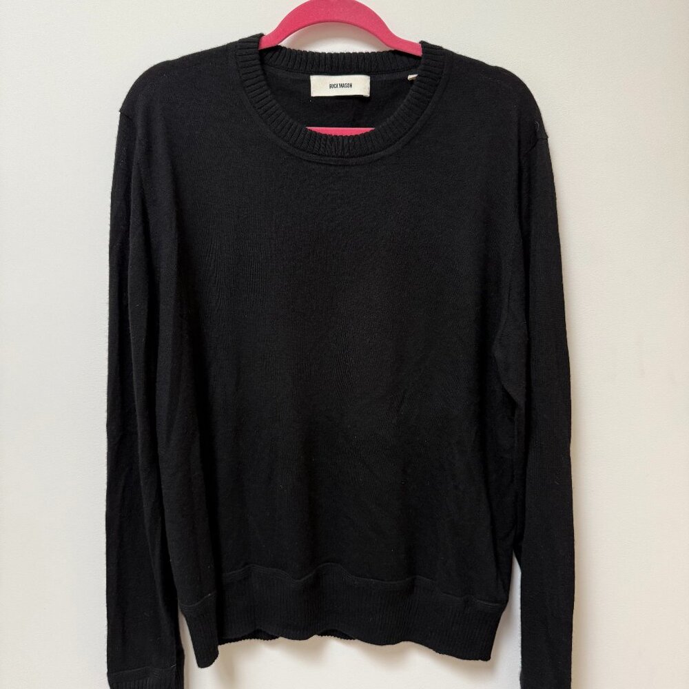 Buck Mason Men's Crewneck Cashmere Sweater, Black XL